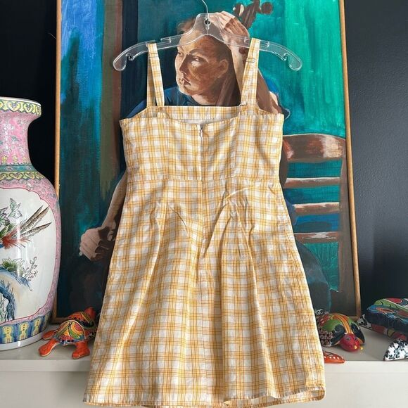 Forever 21 Yellow Plaid Dress Small - Picture 7 of 15